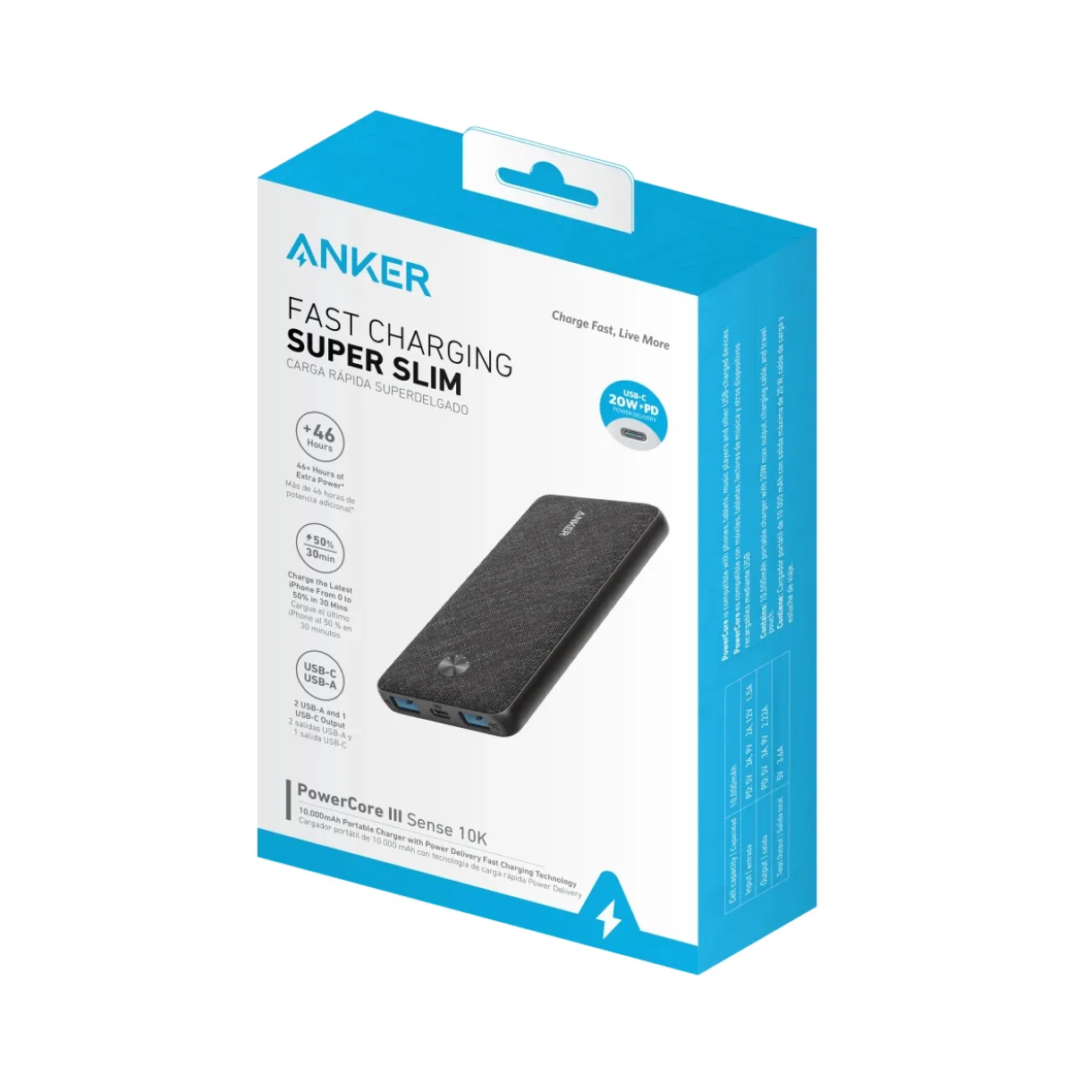 Anker PowerCore 3 Sense 3 USB-C Portátil 10000 mAh